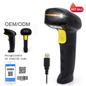 Leitor de código de barras portátil com tela de digitalização automática 1D 2D QR Code Scanner com fio X-760H